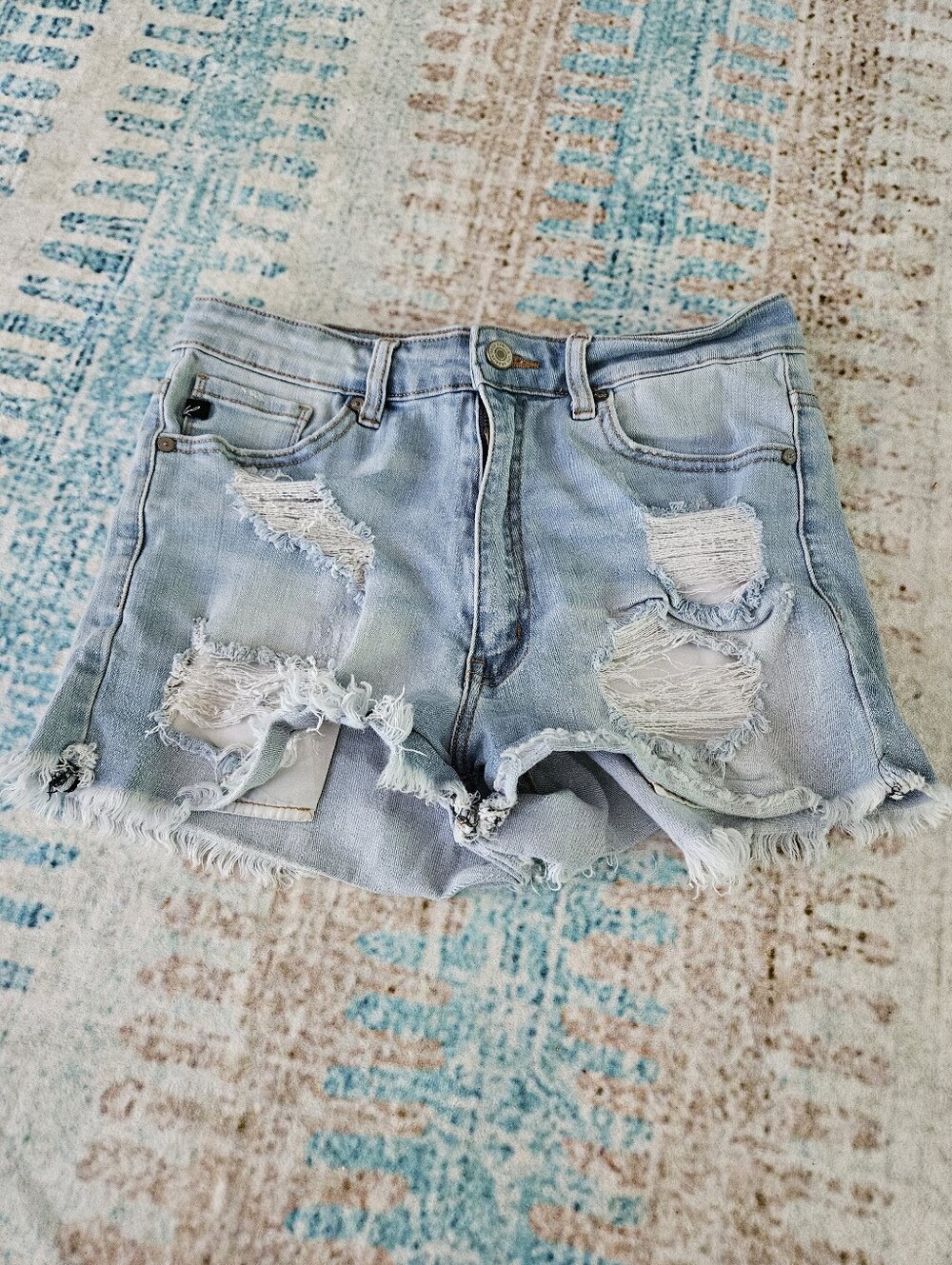 Light Wash Distressed Denim Women’s Shorts
